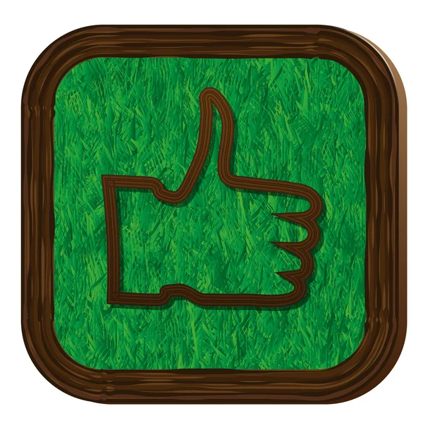 Árbol-hierbas pulgar hacia arriba icono — Vector de stock