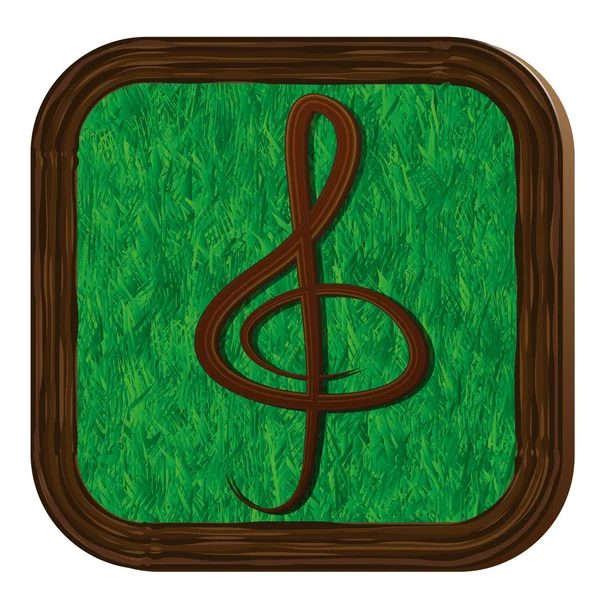 Ağaç-bitkisel tiz nota anahtarı simgesini — Stok Vektör