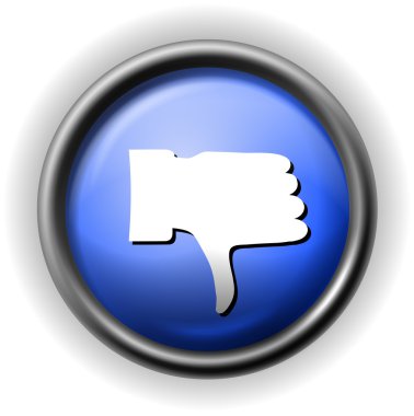 Glass thumb down icon clipart