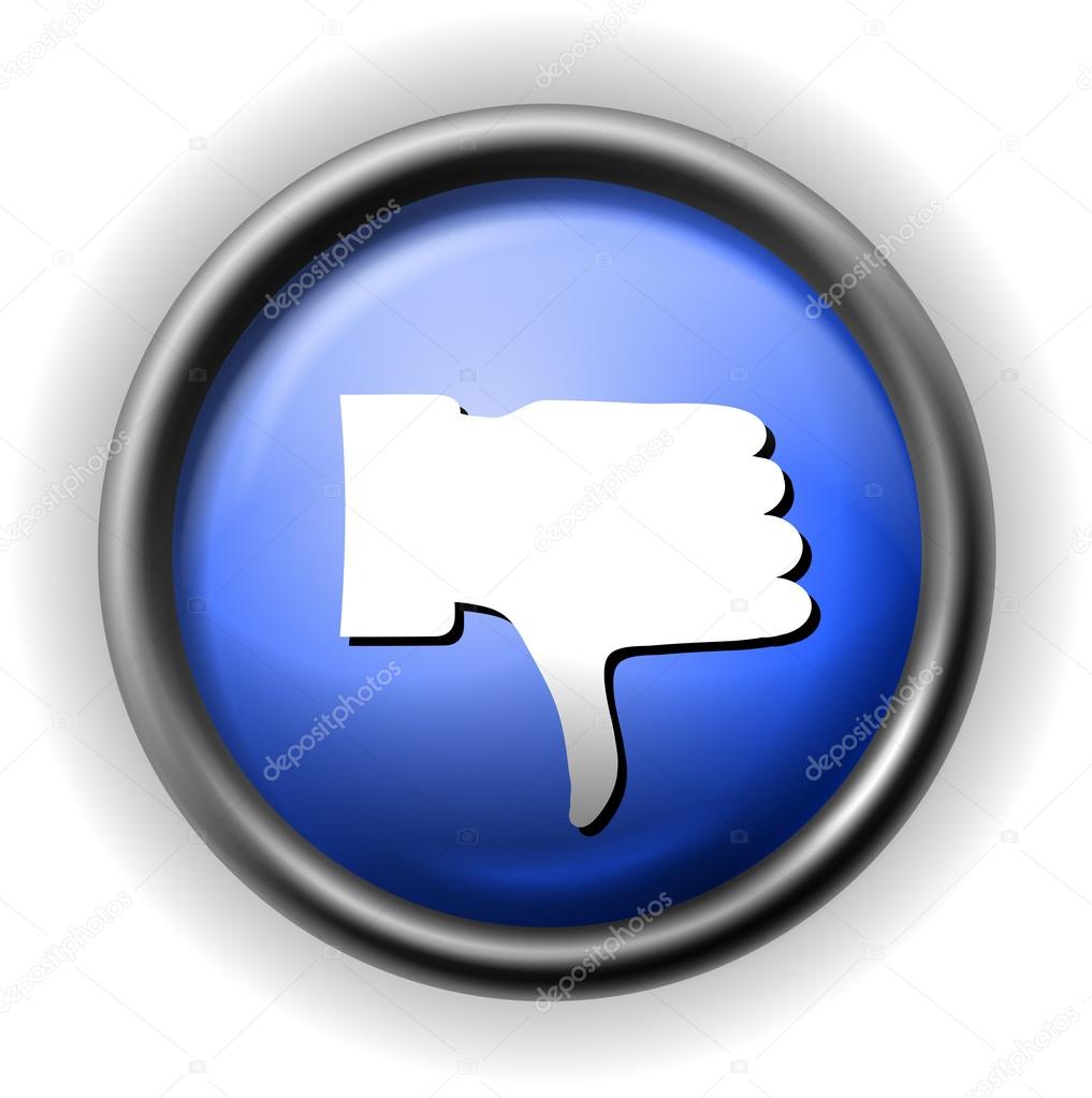 Glass thumb down icon