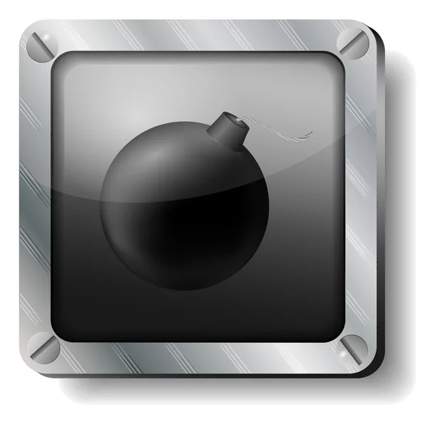 Icono de bomba de acero — Vector de stock