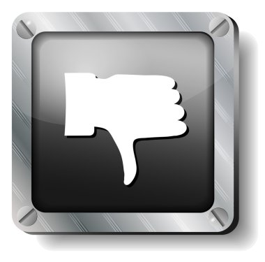 Steel thumb down icon clipart