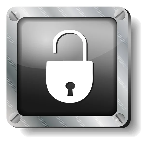Steel open lock icon — Stock Vector