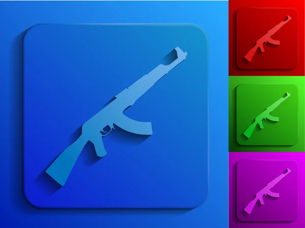 Monochromatyczne ikony broni — Wektor stockowy
