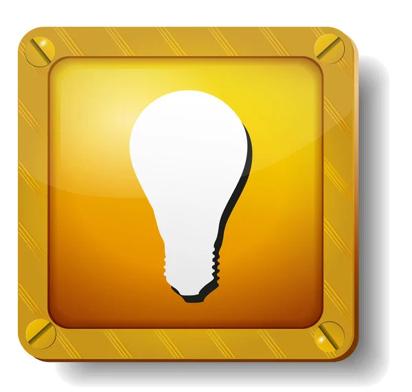 Golden bulb icon — Stock Vector