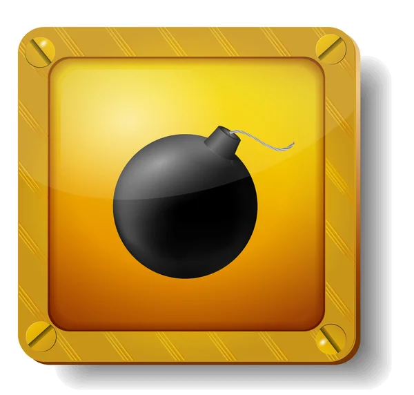 Icono de la bomba de oro — Vector de stock