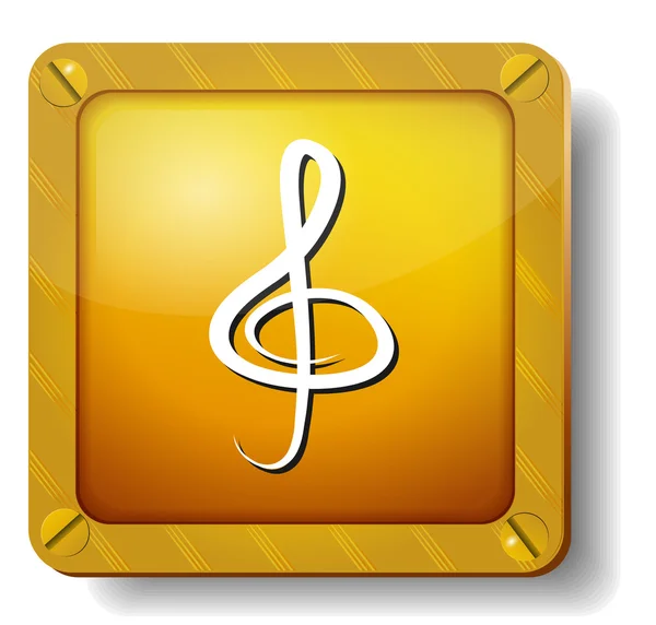 Złoty klucz wiolinowy ikona — Wektor stockowy