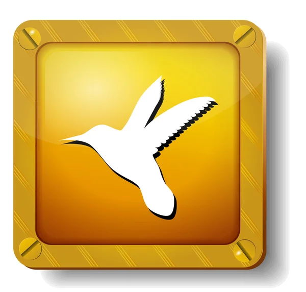 Gouden colibri pictogram — Stockvector