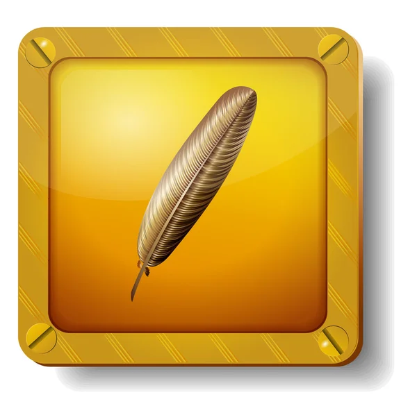 Icono de pluma dorada — Archivo Imágenes Vectoriales