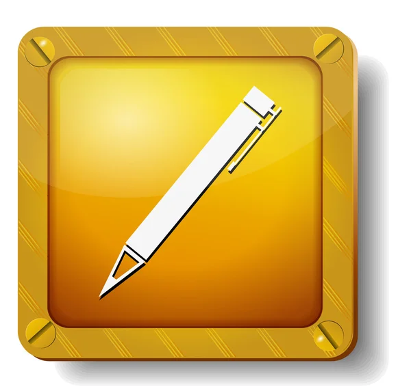 Golden pen icon — Stock Vector