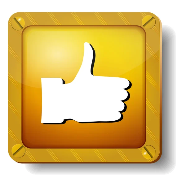 Golden Thumb icône vers le haut — Image vectorielle
