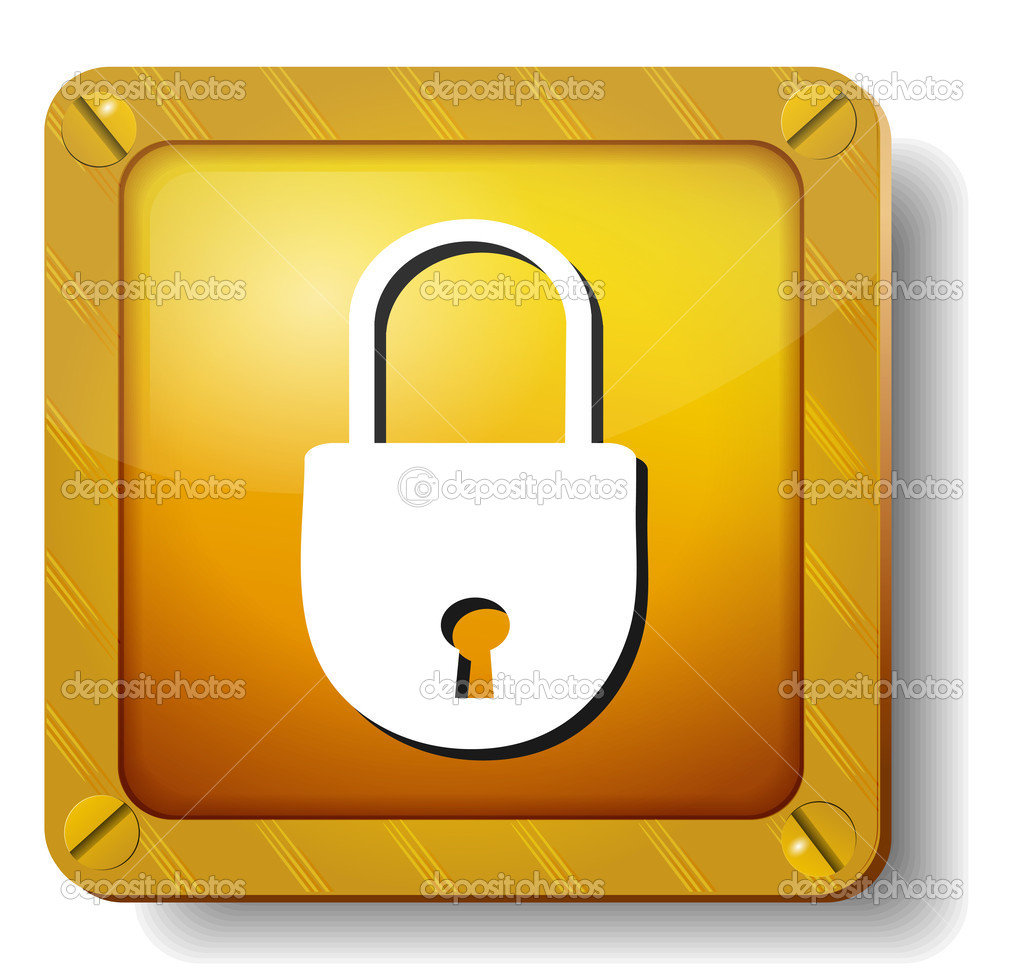 Golden closed lock icon