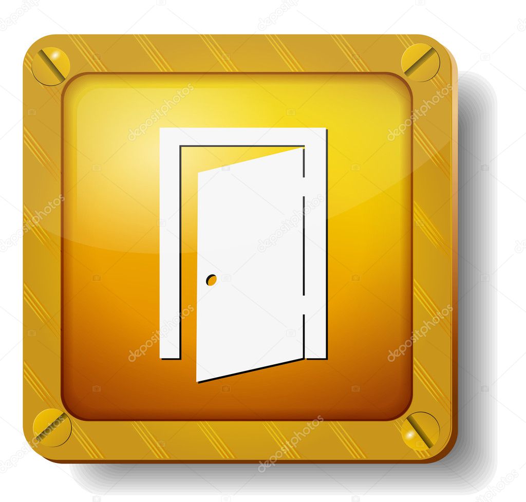 Golden exit door icon