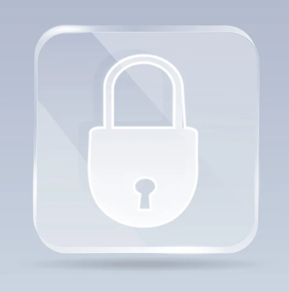 Glass closed lock icon — Stock Vector