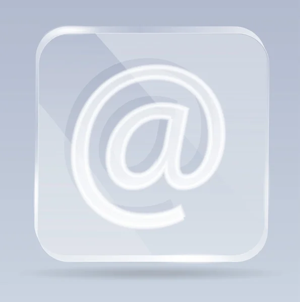 Glass e-mail icon — Stock Vector