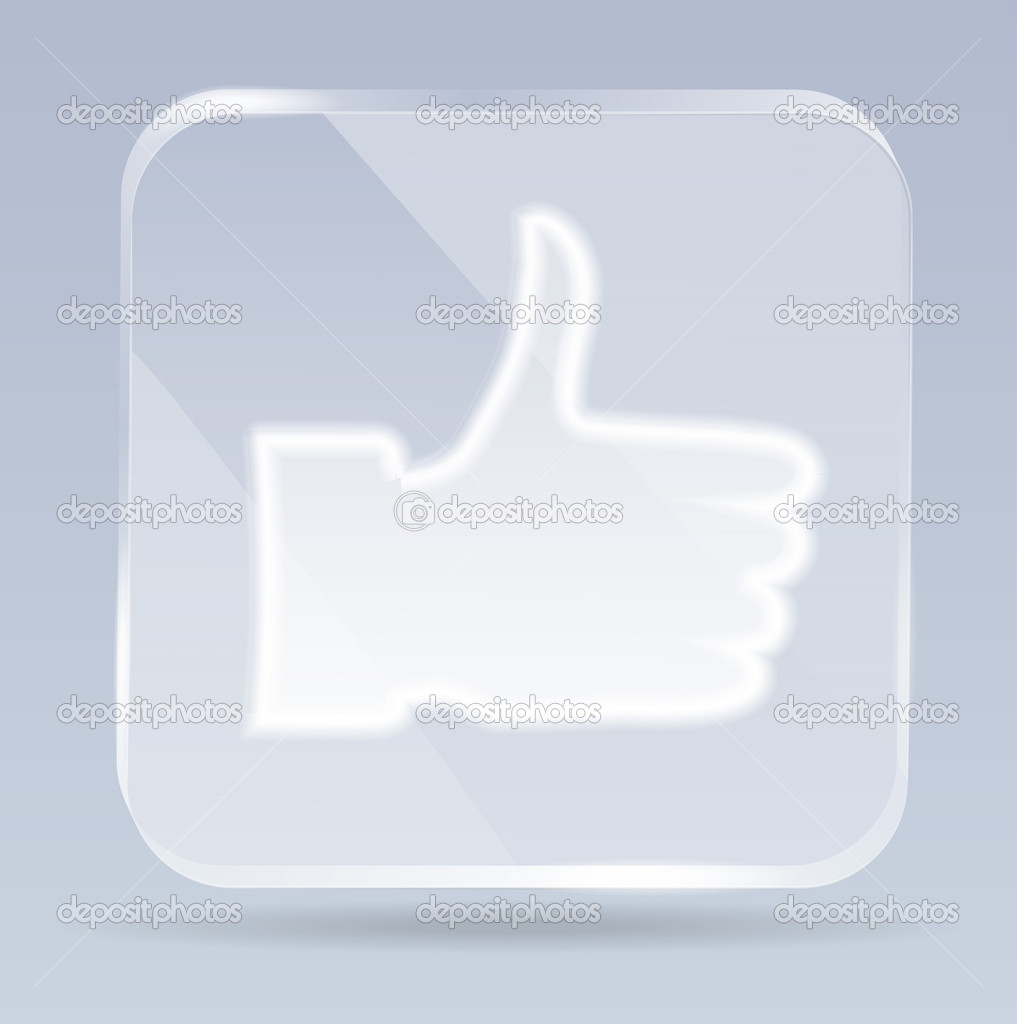 Glass thumb up icon
