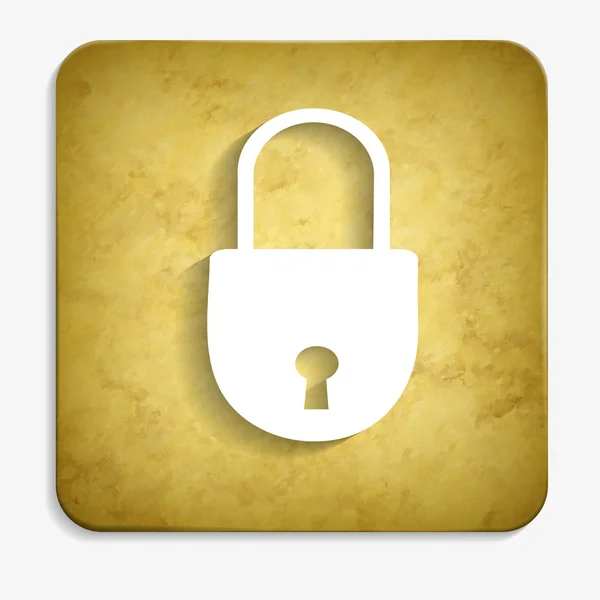 Parchment closed lock icon — Stock Vector