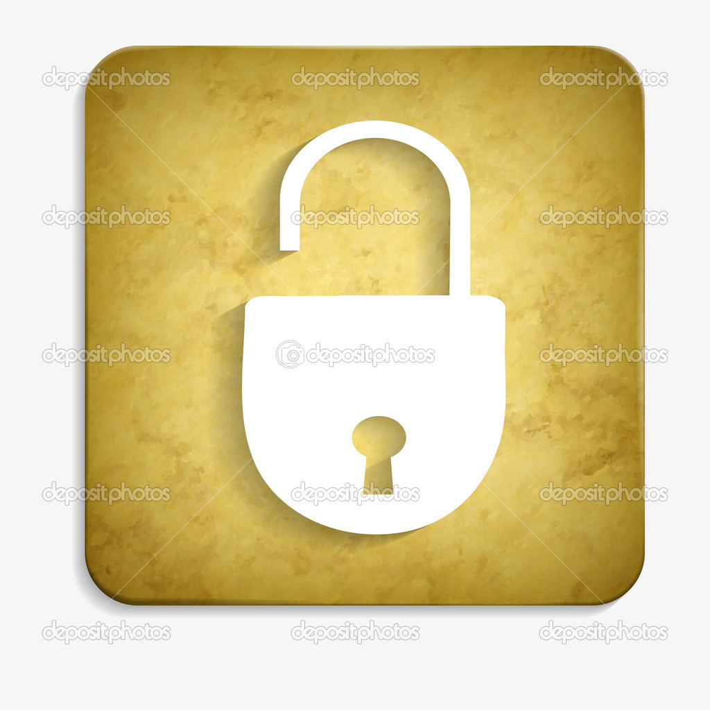Parchment open lock icon