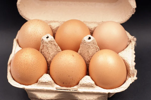Huevos en una caricatura de huevo —  Fotos de Stock