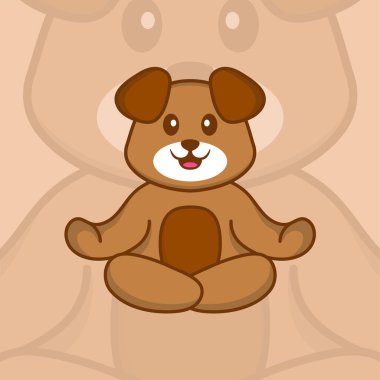 Şirin köpek çizgi film karakter vektör çizimi.