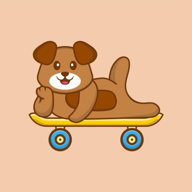 Şirin köpek çizgi film karakter vektör çizimi.