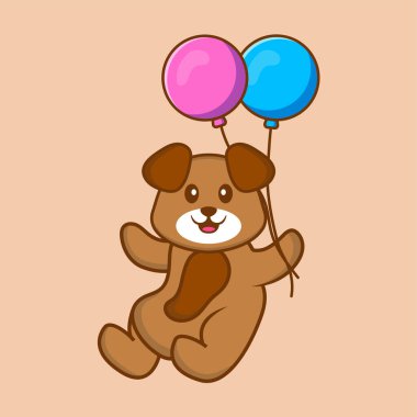 Şirin köpek çizgi film karakter vektör çizimi.