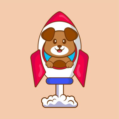 Şirin köpek çizgi film karakter vektör çizimi.