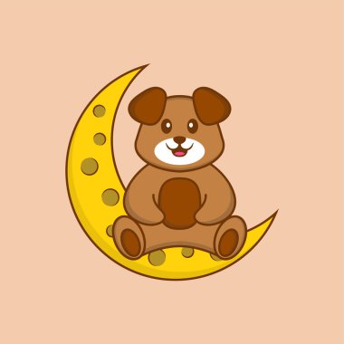 Şirin köpek çizgi film karakter vektör çizimi.