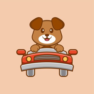 Şirin köpek çizgi film karakter vektör çizimi.