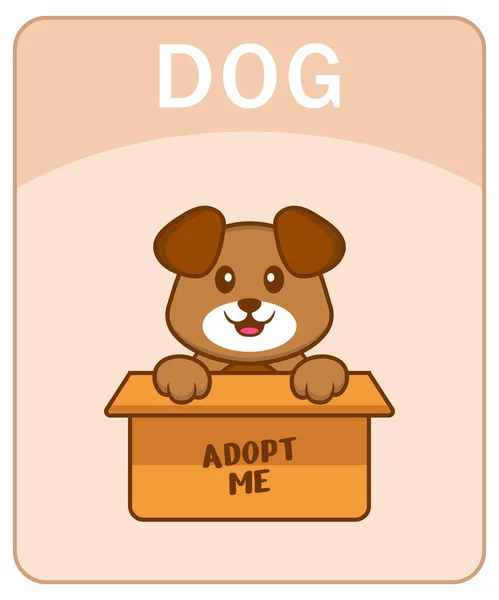 Karta Alfabetu Postacią Bajki Cute Dog — Wektor stockowy