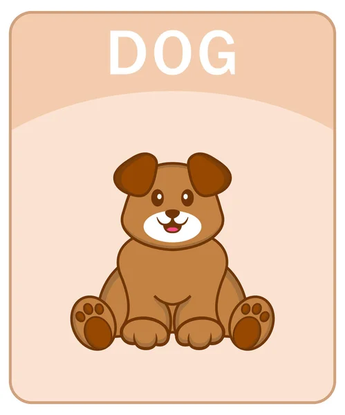 Flashcard Alfabeto Com Personagem Desenho Animado Cão Bonito —  Vetores de Stock