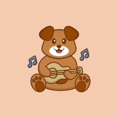 Şirin köpek çizgi film karakter vektör çizimi.