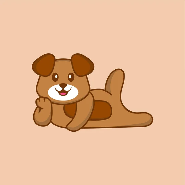 Leuke Hond Cartoon Karakter Vector Illustratie — Stockvector