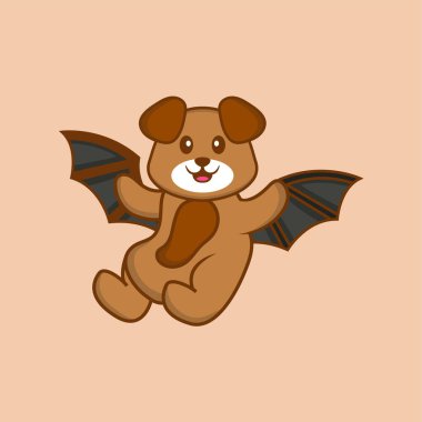 Şirin köpek çizgi film karakter vektör çizimi.