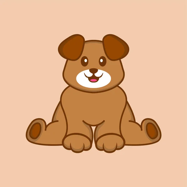 Cão Bonito Desenho Animado Personagem Vetor Ilustração —  Vetores de Stock