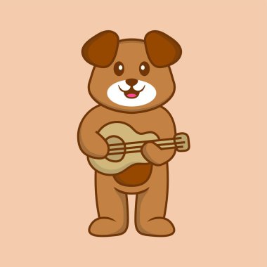 Şirin köpek çizgi film karakter vektör çizimi.