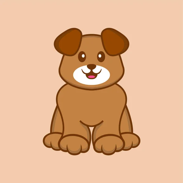 かわいい犬の漫画のキャラクターベクトルイラスト — ストックベクタ