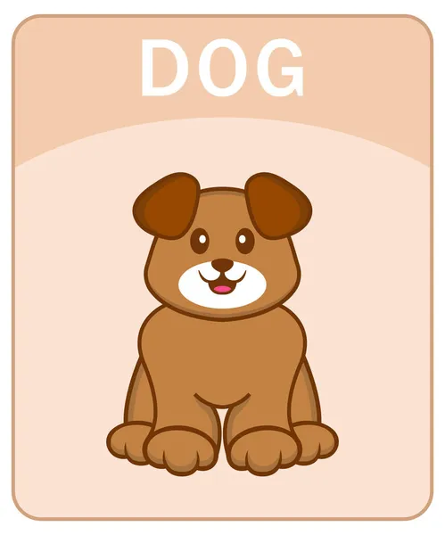 Flashcard Alfabeto Com Personagem Desenho Animado Cão Bonito — Vetor de Stock