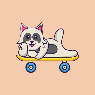 Şirin köpek çizgi film karakter vektör çizimi.