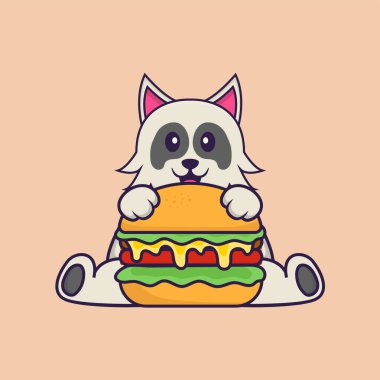 Şirin köpek çizgi film karakter vektör çizimi.