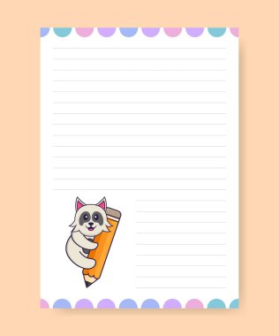 Planlayıcı sayfası ve sevimli köpekle yapılacaklar listesi. Çizgi film vektör illüstrasyonu.