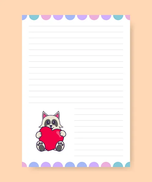 Planner Página Hacer Una Lista Con Perro Lindo Dibujos Animados — Vector de stock