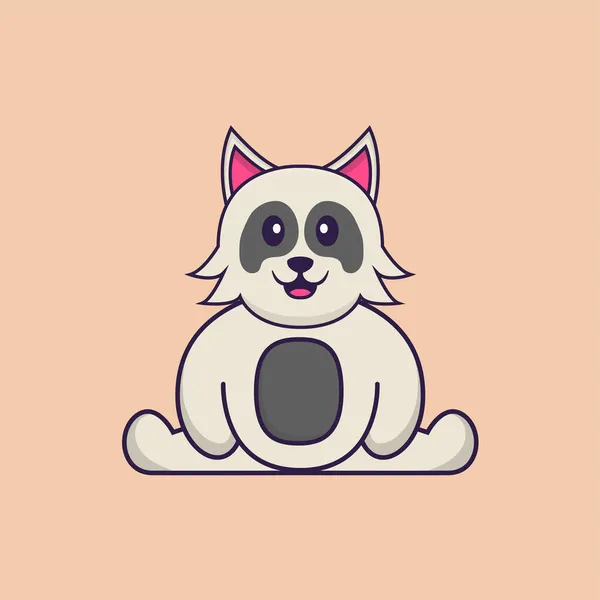 Lindo Perro Dibujos Animados Personaje Vector Ilustración — Vector de stock