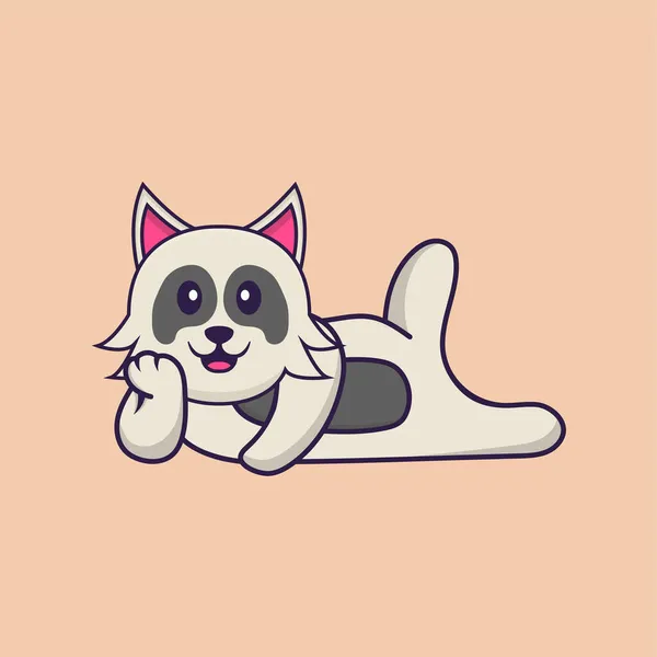 かわいい犬の漫画のキャラクターベクトルイラスト — ストックベクタ