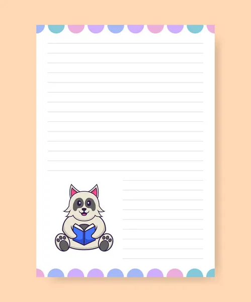 Planner Pagina Fare Lista Con Cane Carino Illustrazione Vettoriale Cartone — Vettoriale Stock