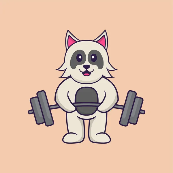 Lindo Perro Dibujos Animados Personaje Vector Ilustración — Vector de stock