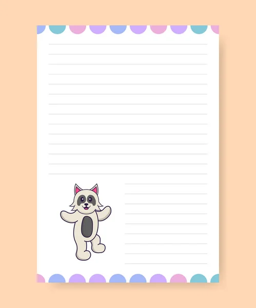 Planner Página Hacer Una Lista Con Perro Lindo Dibujos Animados — Archivo Imágenes Vectoriales
