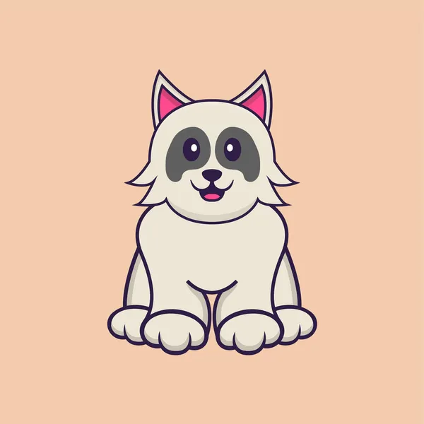 Cão Bonito Desenho Animado Personagem Vetor Ilustração —  Vetores de Stock