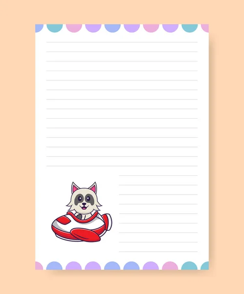 Planner Σελίδα Και Κάνει Λίστα Χαριτωμένο Σκυλί Εικονογράφηση Φορέα Κινουμένων — Διανυσματικό Αρχείο