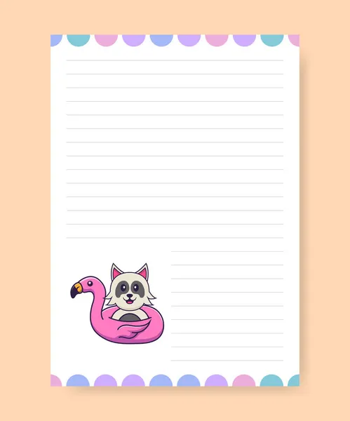 Planner Página Hacer Una Lista Con Perro Lindo Dibujos Animados — Archivo Imágenes Vectoriales